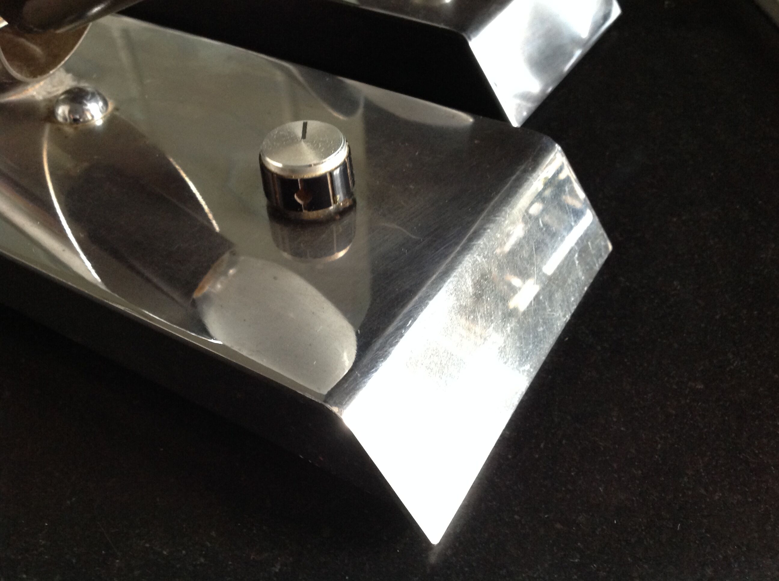 Pair of vintage chrome lamps, 70s