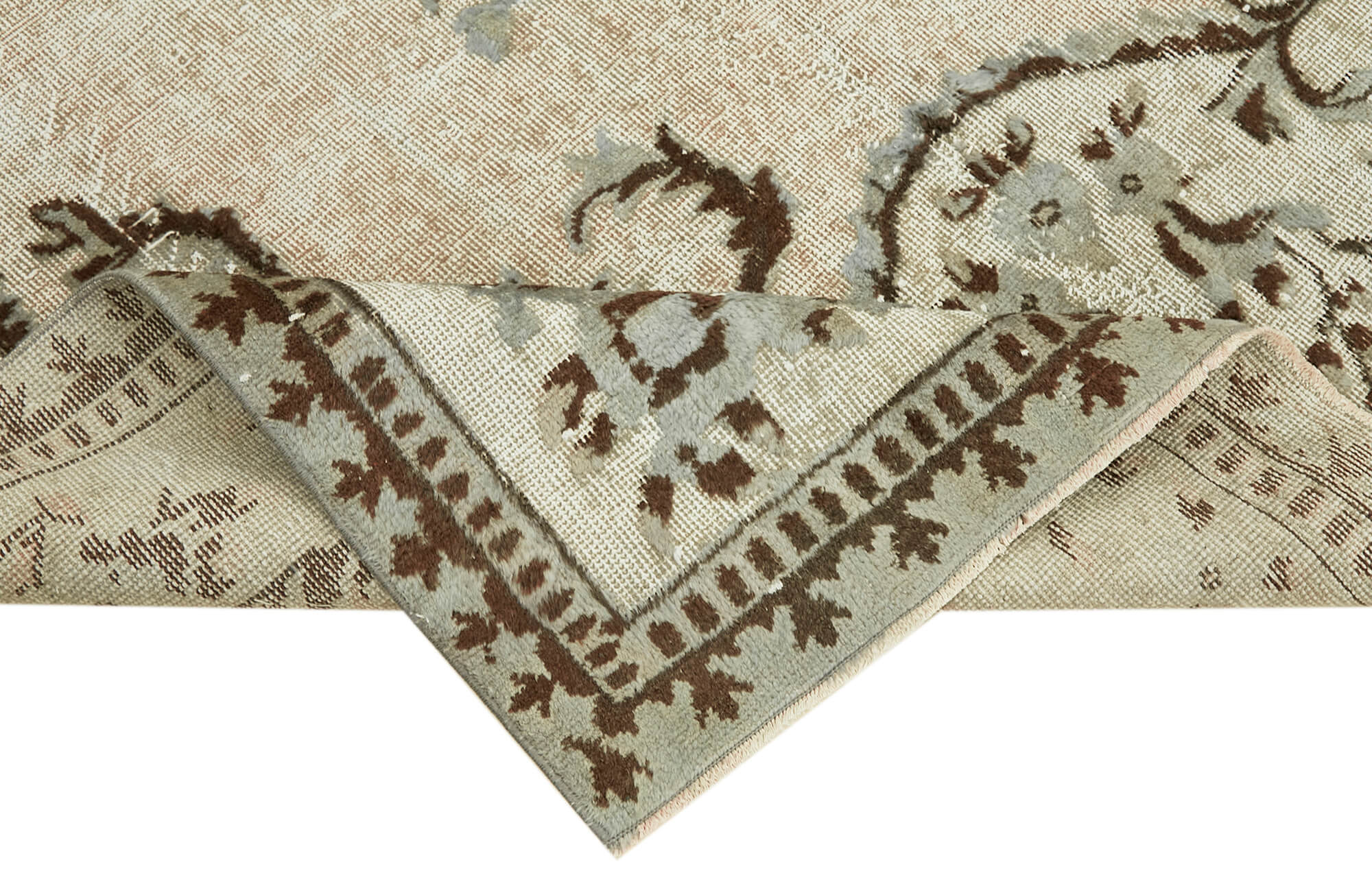 Handmade contemporary turkish 1970s 164 cm x 281 cm grey carpet