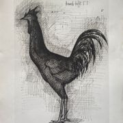 Lithograph "Le Coq" 1953 Bernard Buffet Ed. Braun Gallerie David&Garnier 1961