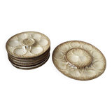 Barbotine shell dish and plates