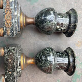 Pair of green marble vases