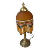 Lampe laiton perles style Charleston 1930