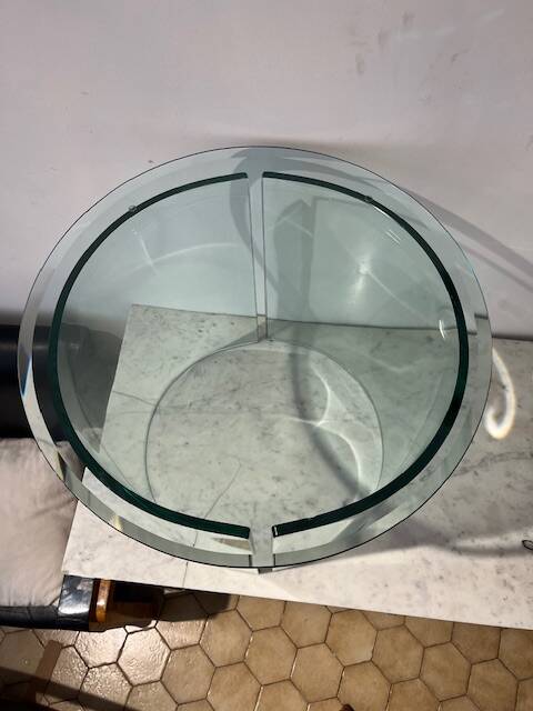 Coffee table 2 half moon Tempered glass Italy 70