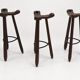 Set of 3 Vintage Brutalist Marbella Stools by Sergio Rodrigues