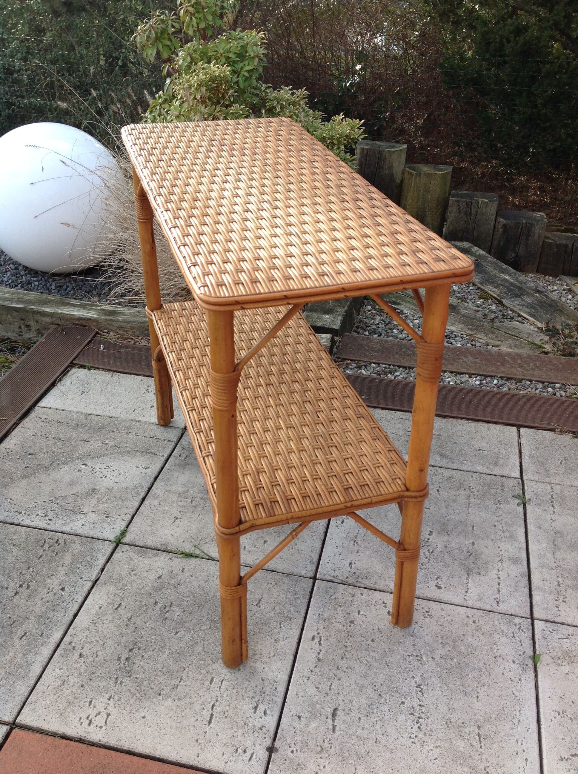 Rattan console / vintage 60s-70s