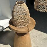 Rattan pendant lamp in the shape of bell D25 H28