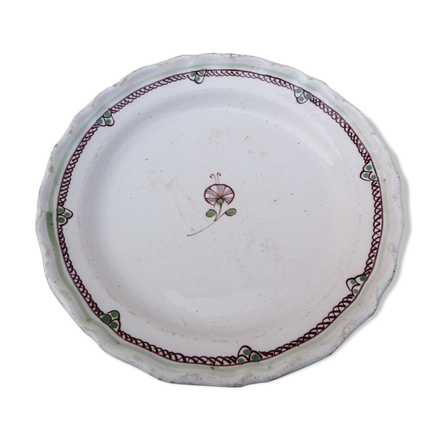 Plate XVIII century majolica Bordeaux