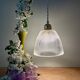 Vintage tulip pendant light in ribbed glass