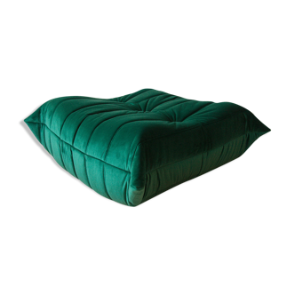 Ottoman Togo in green velvet  designed by Michel Ducaroy 1973