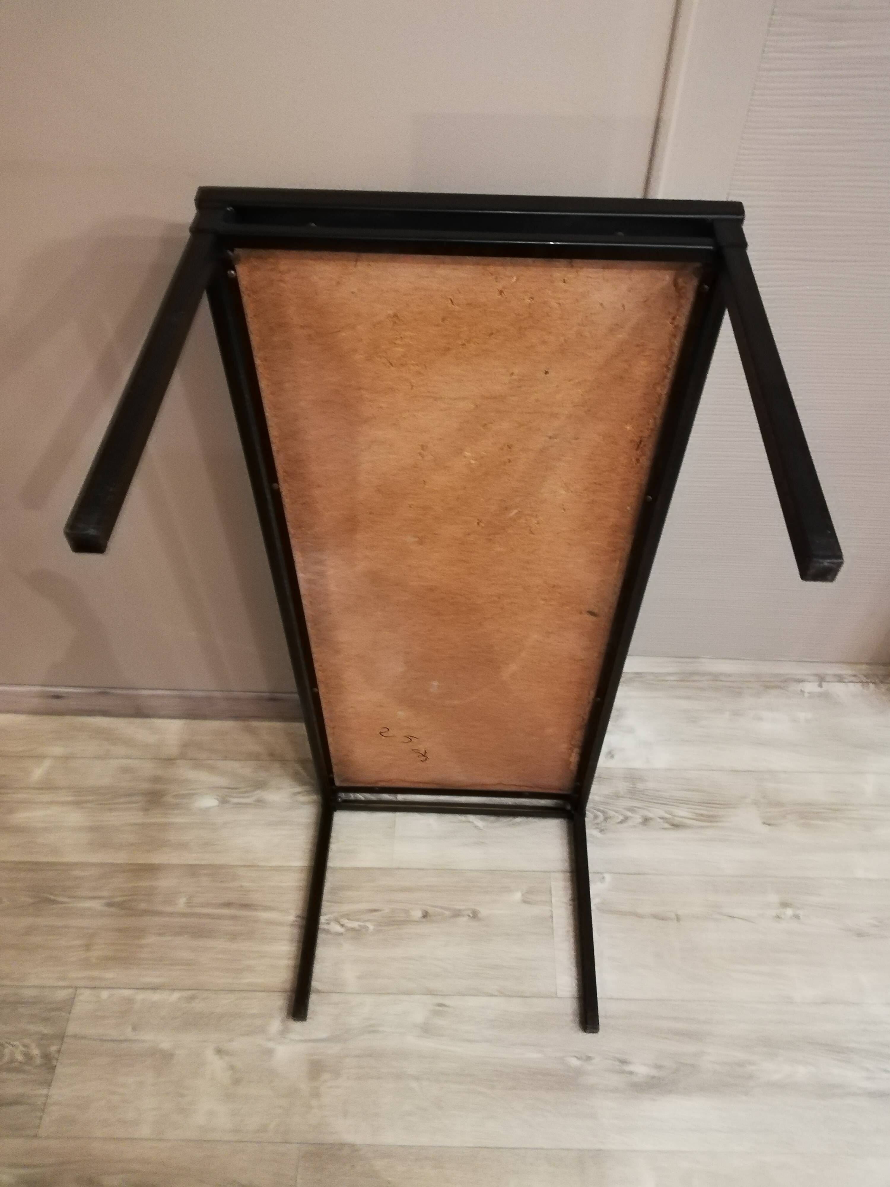 Coffee table base steel plate ceramic tiles signed