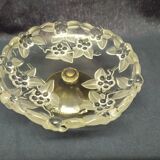 Fruit cut in glass foot silver metal