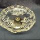 Fruit cut in glass foot silver metal