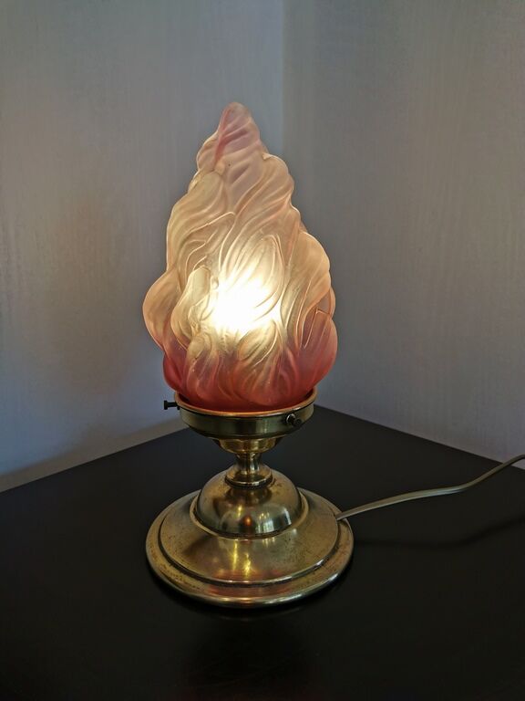 Art Deco table lamp "pink flame"