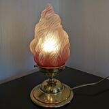 Lampe de table Art déco "flamme rose"