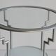 Postmodern round glass  and steel side table, 1980s.