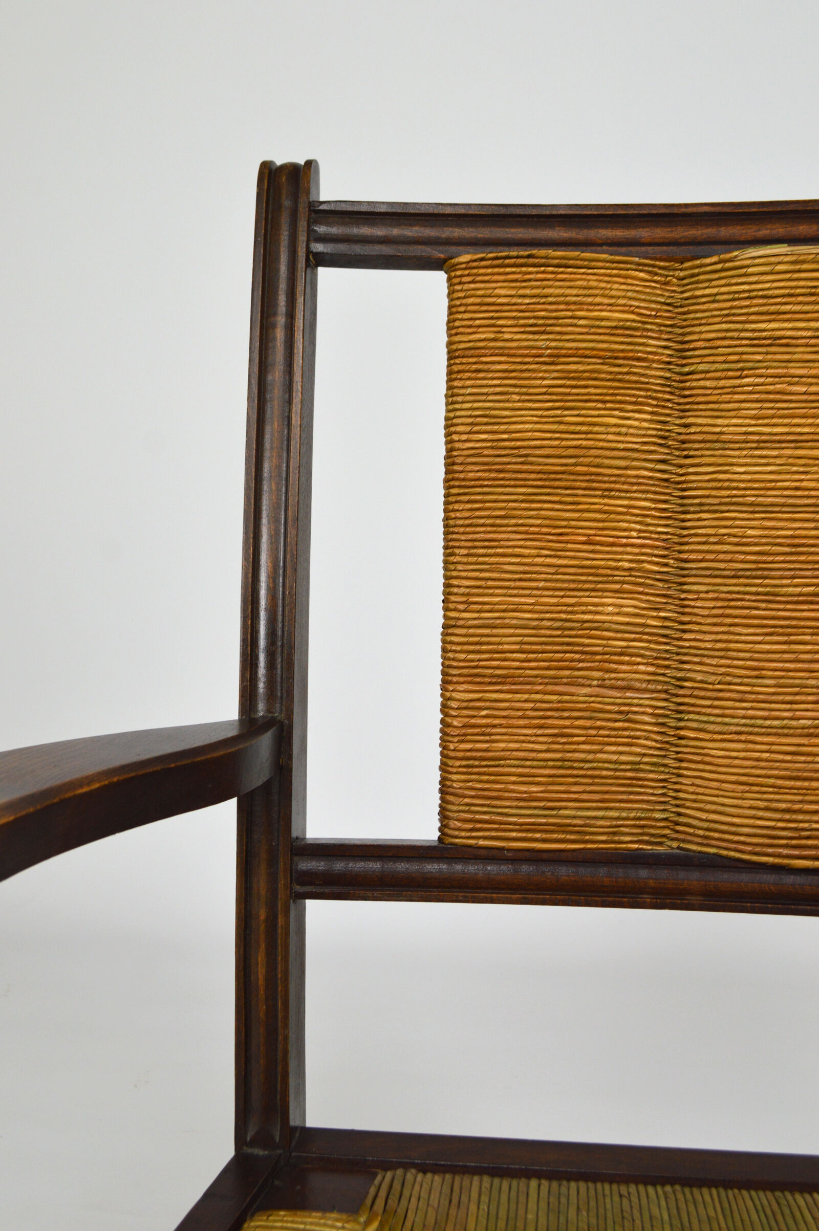 Art deco modernist armchair in dark beech