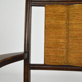 Art deco modernist armchair in dark beech