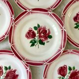 set of 6 dessert plates Digoin Sarreguemines model Cibon years 30-40