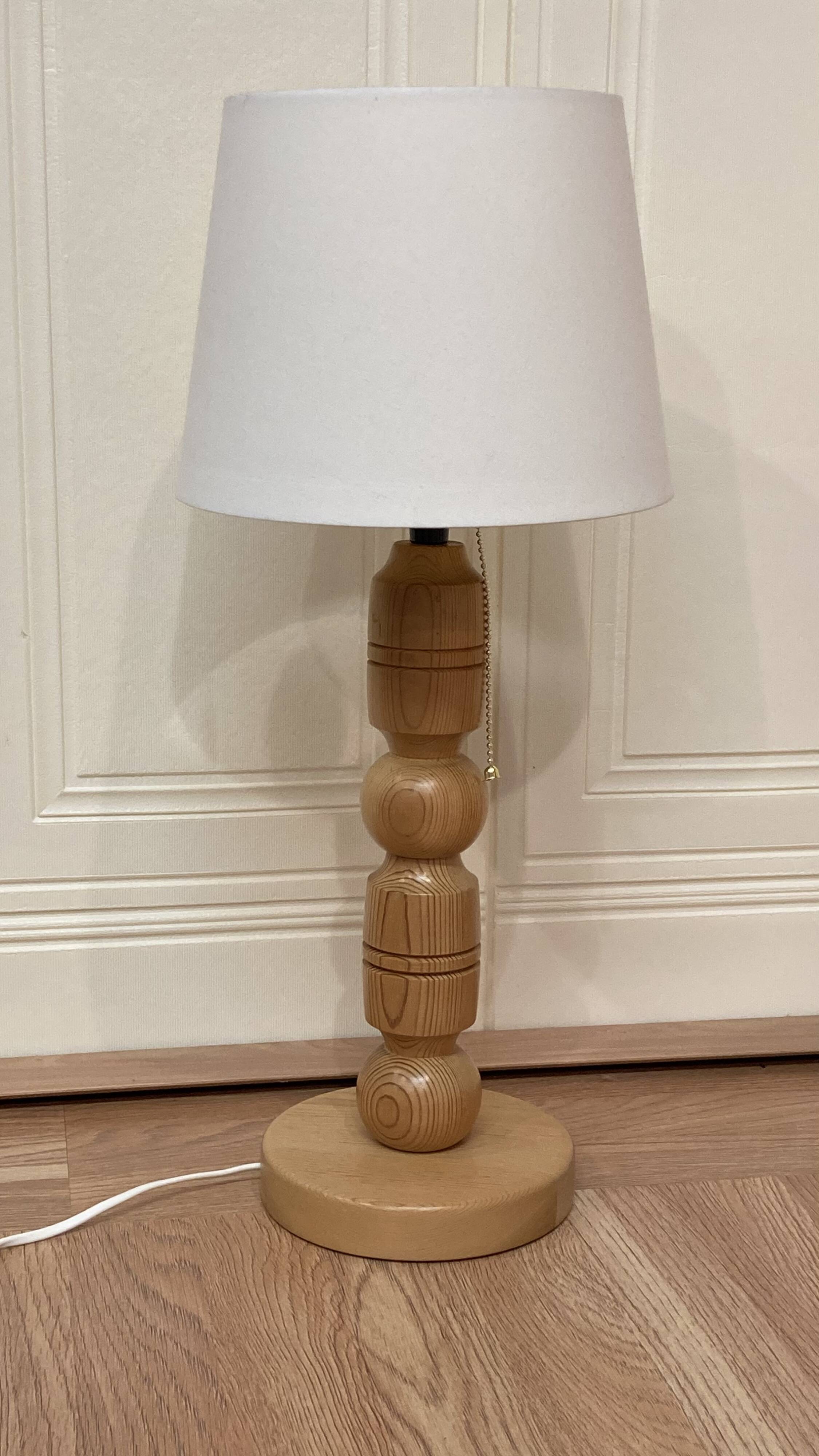Solid wood lamp scandinavian design 1960.