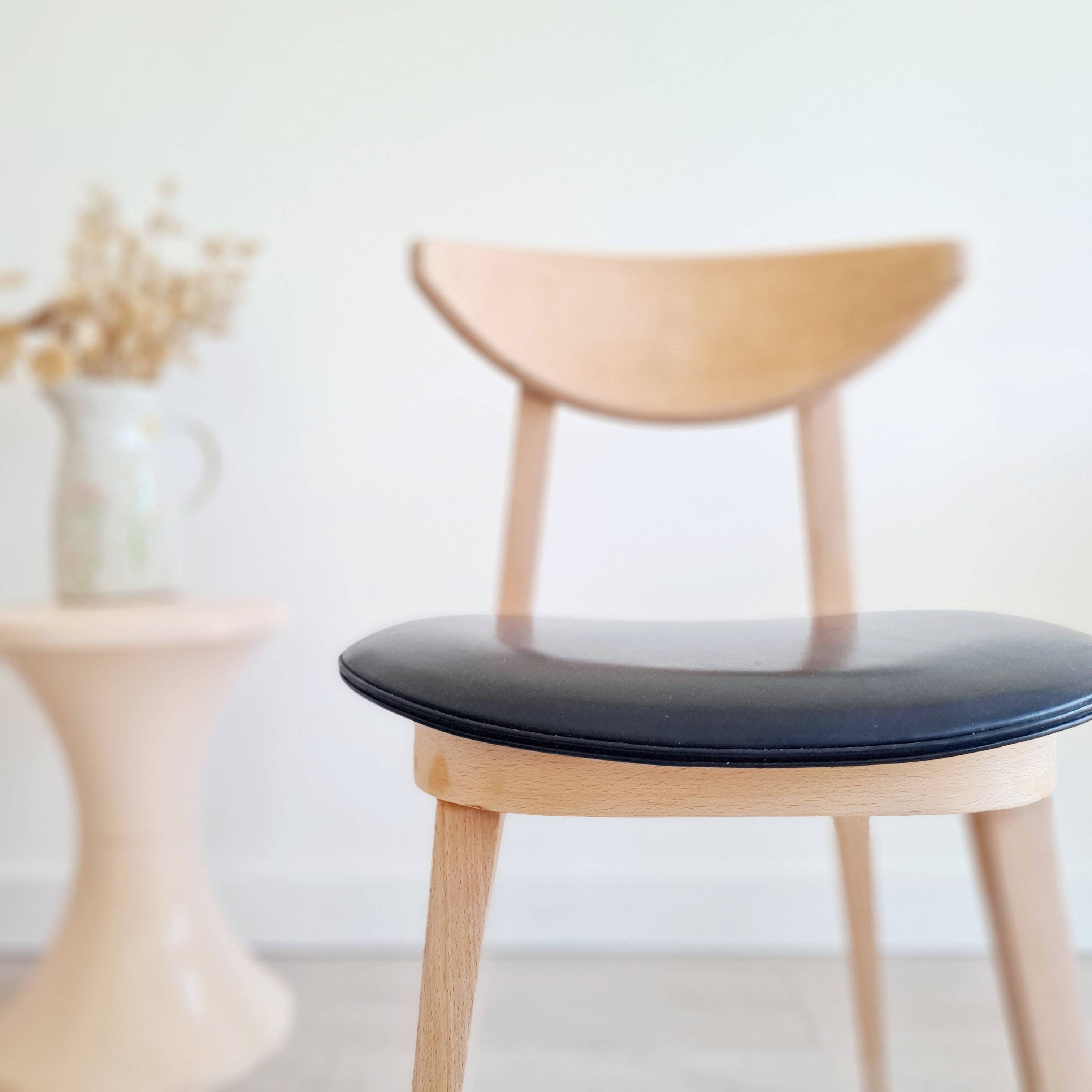 Scandinavian raw wood chair