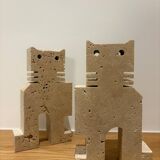 Paire de chats en travertin, Fratelli Mannelli, Italie, 1970s
