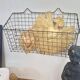 Panier mural vintage en laiton