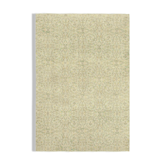 Tapis beige turc noué à la main 206 cm x 284 cm