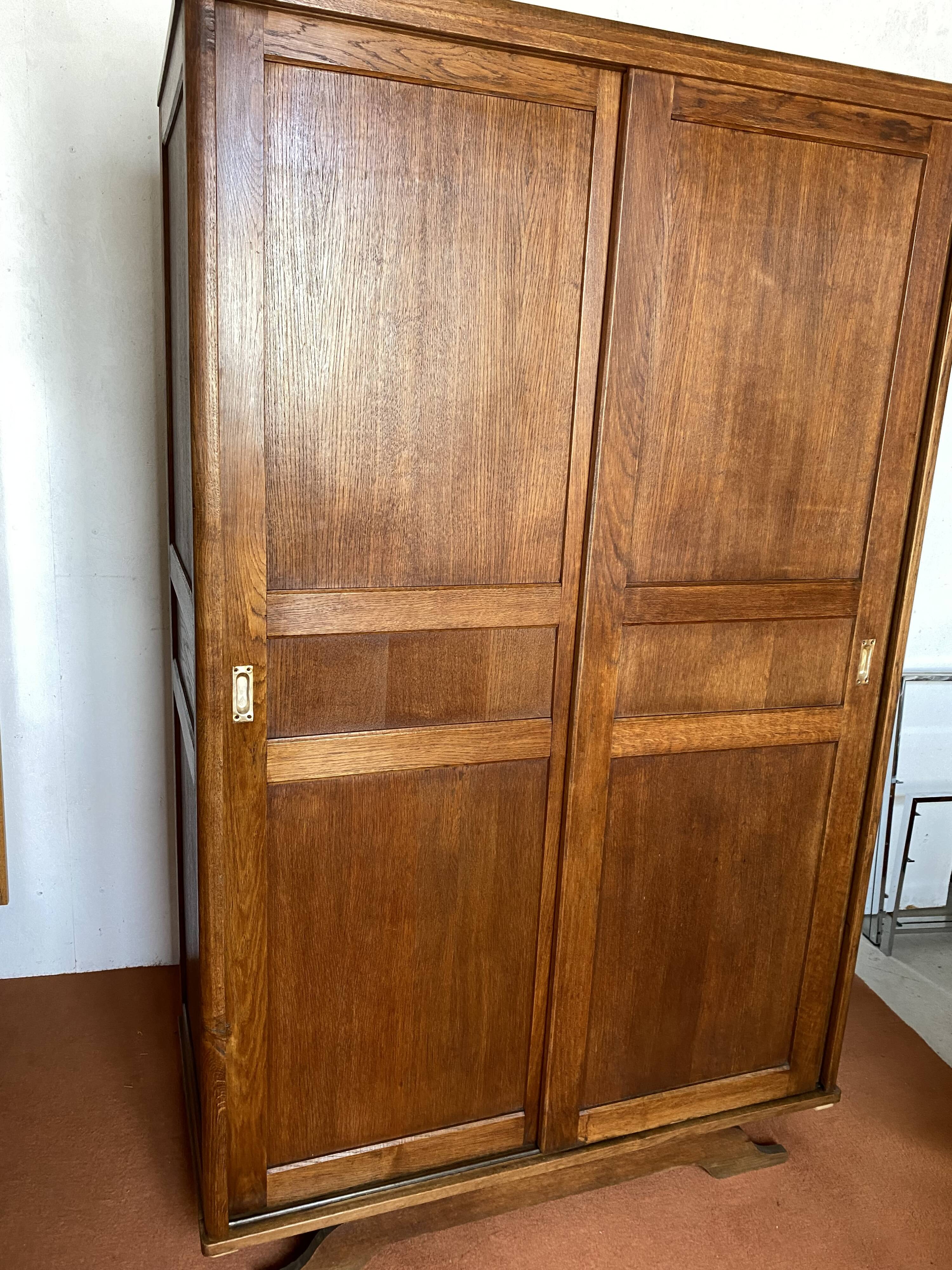 Vintage Parisian wardrobe with sliding doors