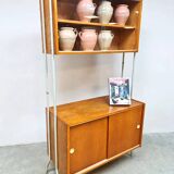 Vintage wall unit bookcase cabinet 1960s