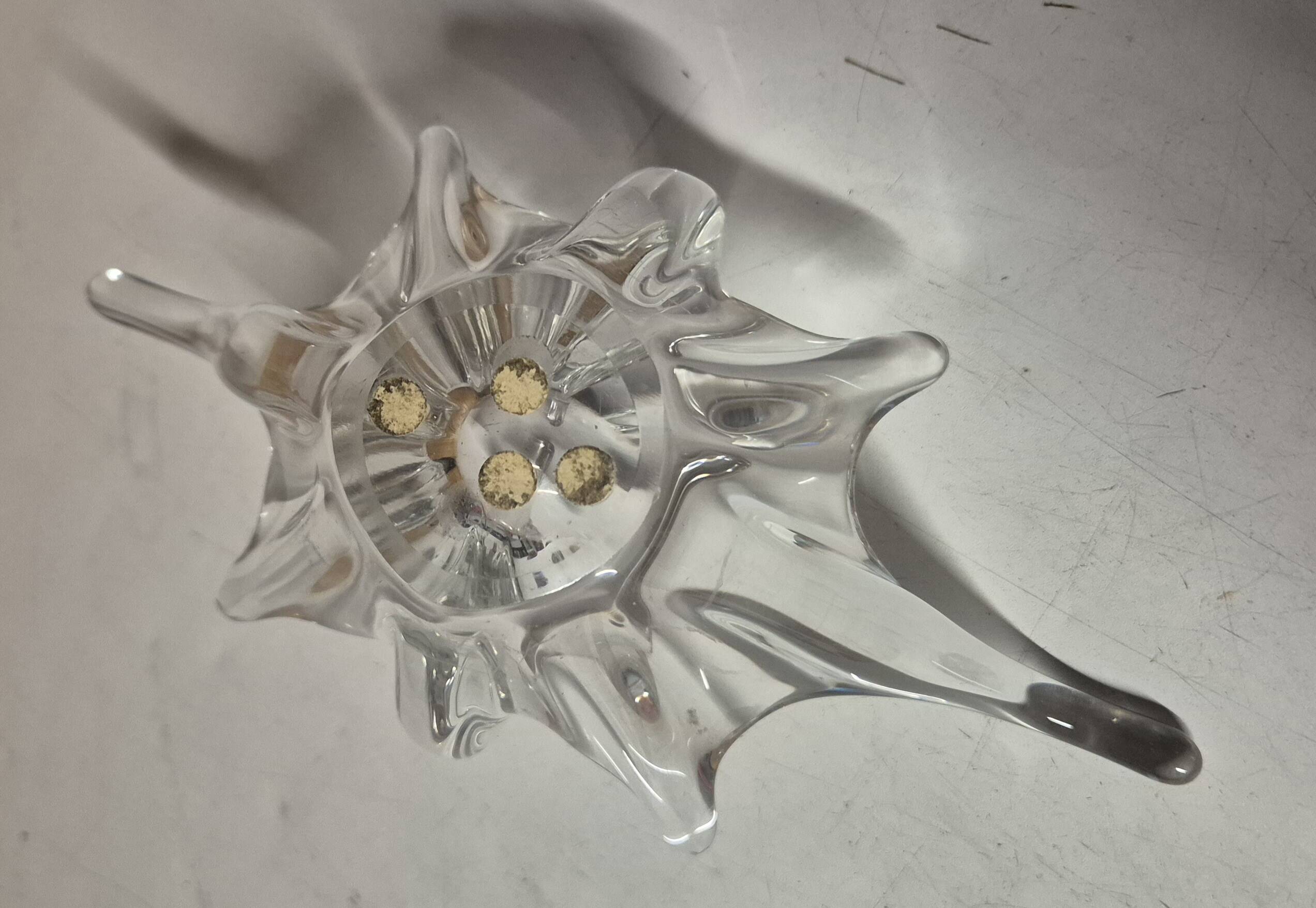 Clear blown crystal centerpiece, Vannes Crystal style, 26cm