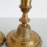 Pair of 19th century gilt bronze candlesticks - Château de Compiègne