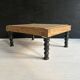 Antique Napoleon III footstool in turned blackened wood – 19th century