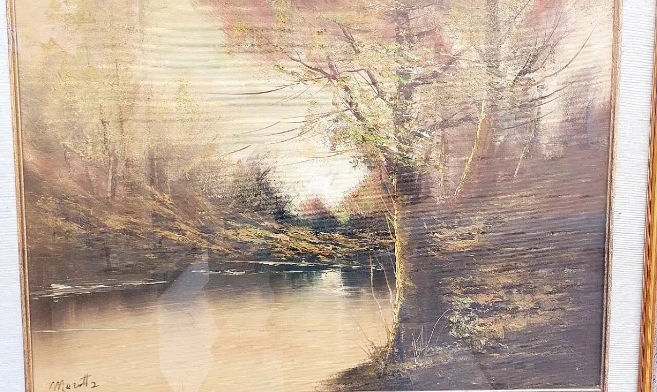 Paysage de Marotta, huile sur toile, fin du XXe siècle