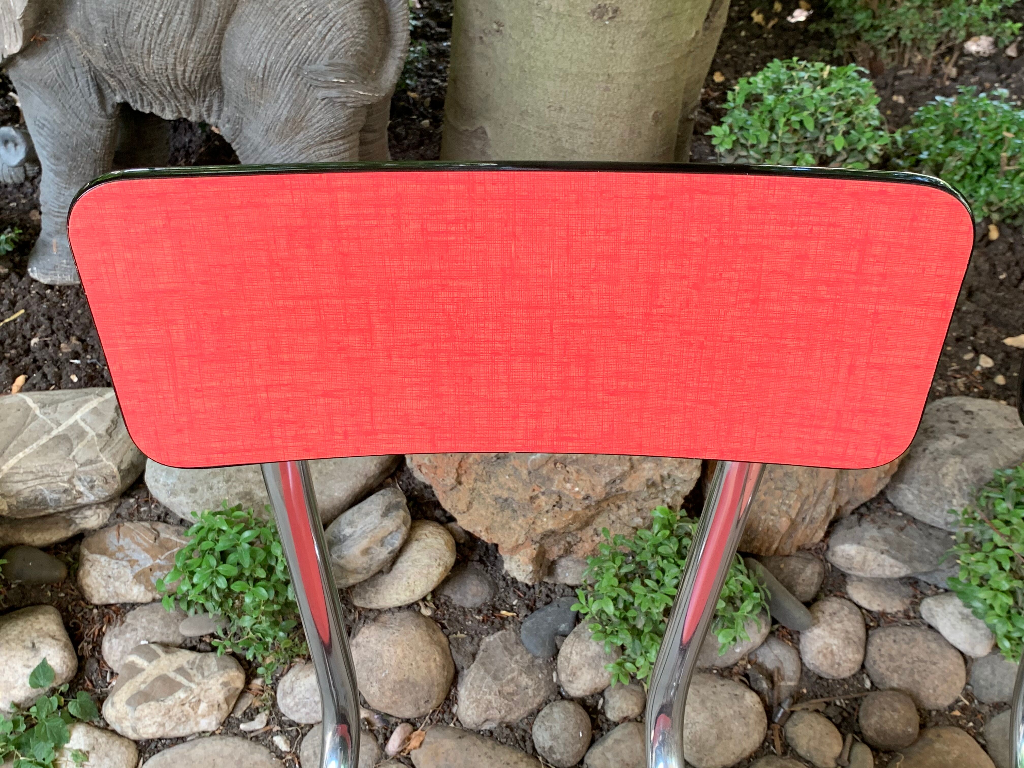 Red formica chairs