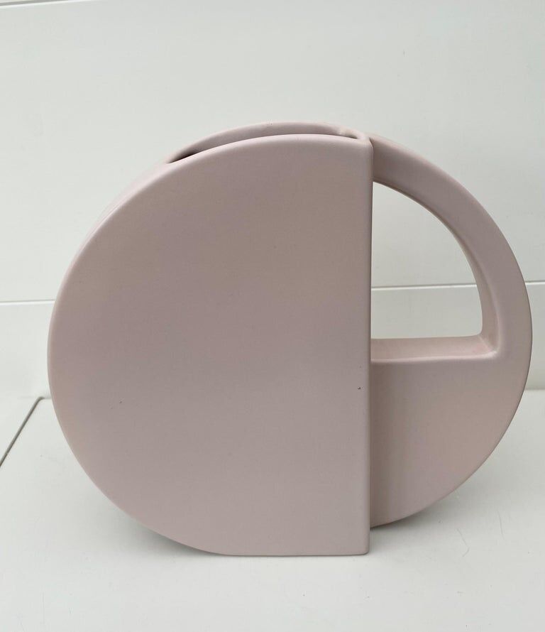 Set of Two Pink Post Modern Vases by Dorothe van Agthoven for Flora Keramiek