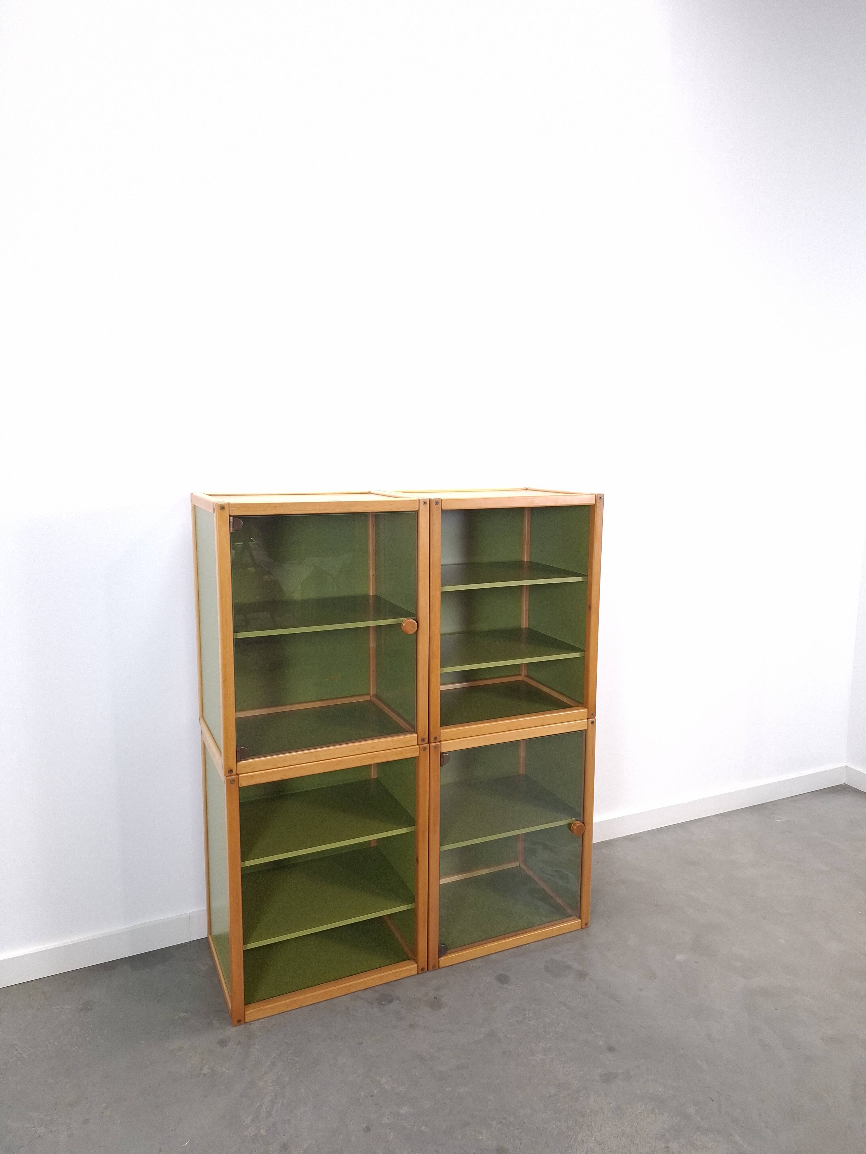 Design Flötotto Profilsystem Modulaire Kast – 4 Delen – Groen Beuken, kast