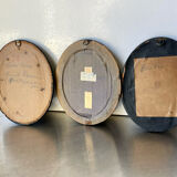Set of 3 wooden oval picture frames