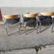 Set de 3 chaises vintage tissu bleu