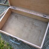 Pink wooden suitcase
