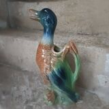 Duck slip signed Saint Clement, earthenware pitcher France