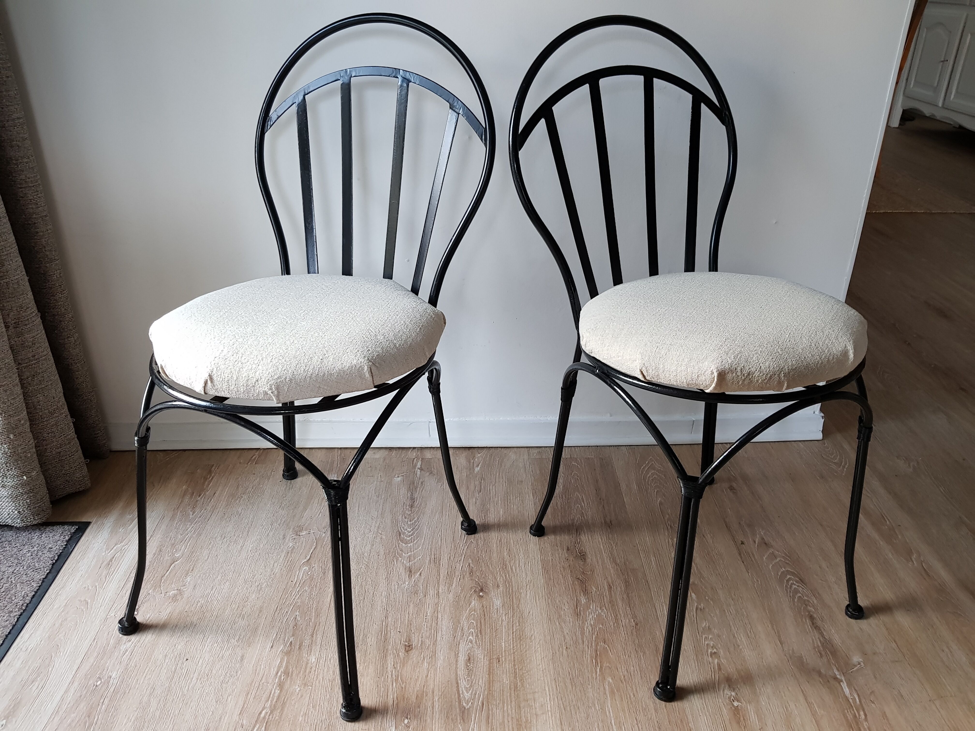 Set de 2 chaises métal noir