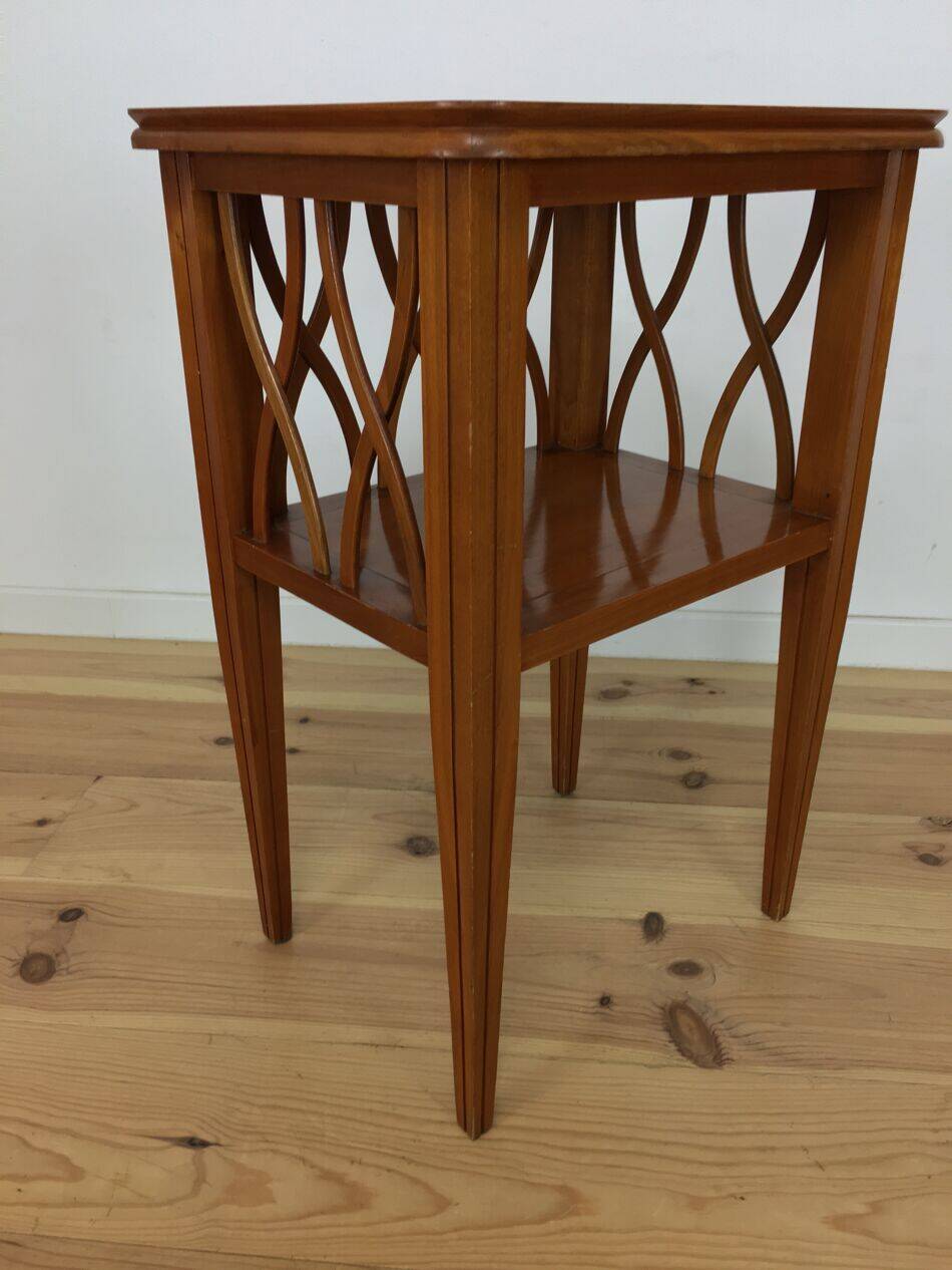 Table de chevet ou d'appoint à croisillons, bois, années 60