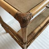 Desk in rattan and wicker