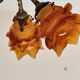 chandelier in Rococo style made of gilded bronze with 3 branches and tulips