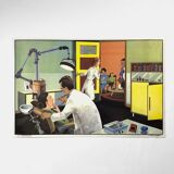 Educational poster "LA POSTE" and "CHEZ LE DENTISTE"