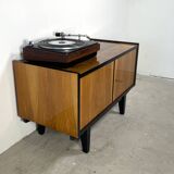 Vintage audio cabinet, walnut high gloss