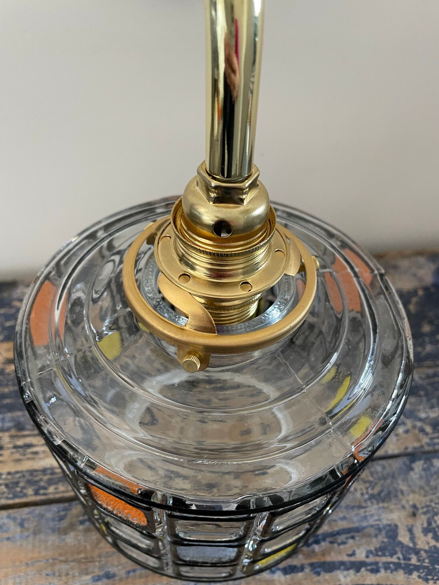 Applique vintage en verre à facettes