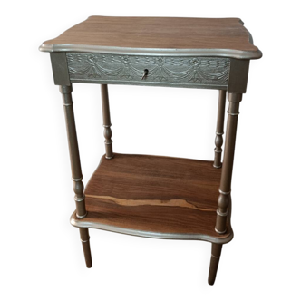 Travailleuse couture/ Meuble d'appoint doré