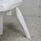 Pair of tripod chairs, gouged seats. Brutalist, circa 1960. Painted wood.