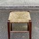 Solid wood straw stool in Louis XV style